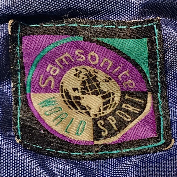 1993 Vintage Samsonite World Sport Purple Teal Crossbody Adjust Strap Camera Bag - Picture 2 of 10